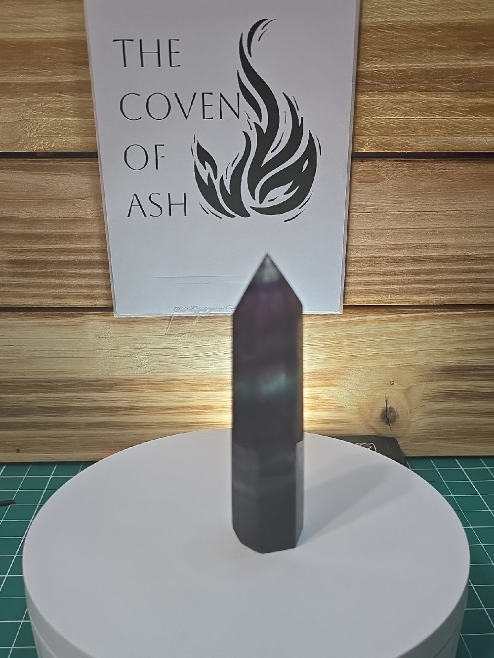 Mystic Fluorite Crystal Point Tower - Purple/Green